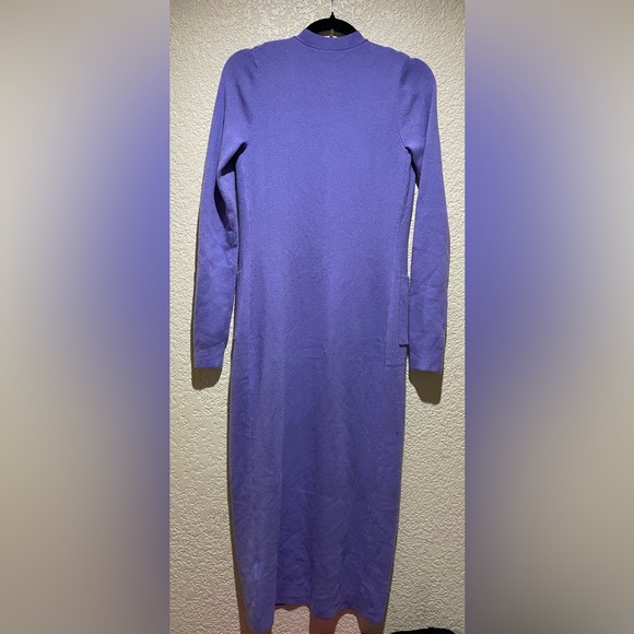 Revolve One Grey Day OGD Ribbed Sweater Dress Long Sleeve, Button Down Purple L - Picture 3 of 8